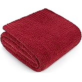 PAVILIA Super Soft Throw Blanket for Couch, Fluffy Cozy Lightweight Maroon Blanket, Large Fuzzy Warm Knit Blanket for Bed Sofa, Burgundy Red, 60x80