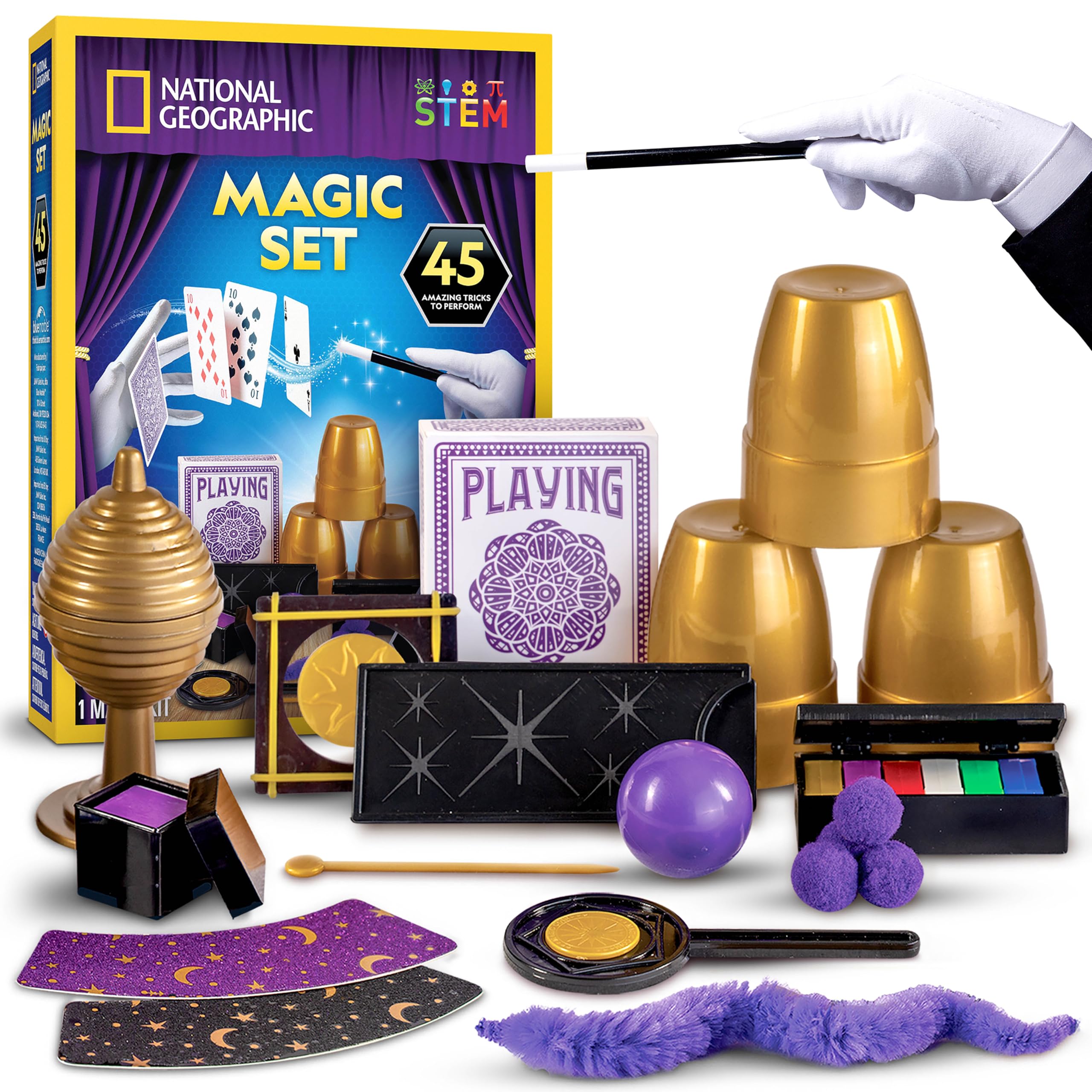 NATIONAL GEOGRAPHIC Kids Magic Set - 45 Magic Tricks for Kids with Step-by-Step Video Instructions from a Professional Magician, Toys for Boys & Girls