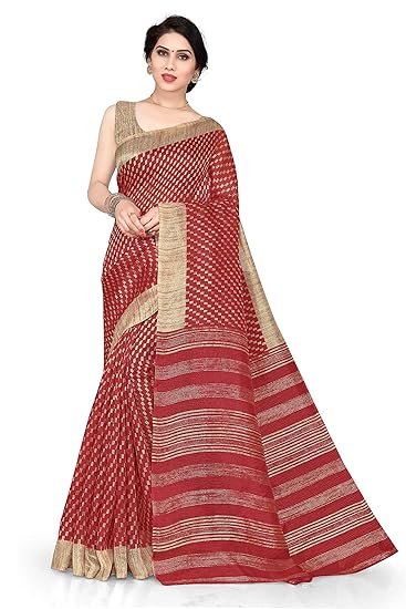 Womens Art Silk Saree With Unstitched Blouse Piece
