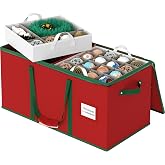 Simple Houseware 128 Christmas Ornament Storage Box with Adjustable Divider | Individual Trays
