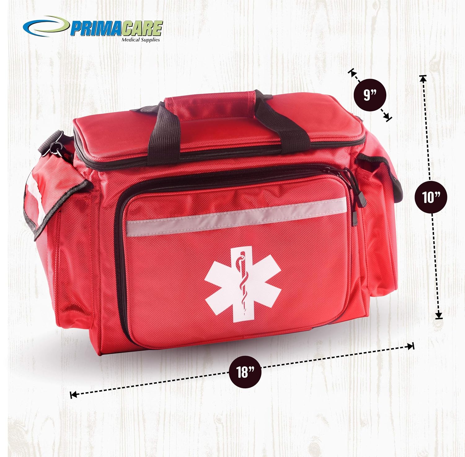 Primacare EMT First Responder Trauma Bag | Empty Deluxe EMS Shoulder Bag | Professional First Aid Kit Bag with 4 Large Compartments for Emergency Medical Supplies: Industrial & Scientific