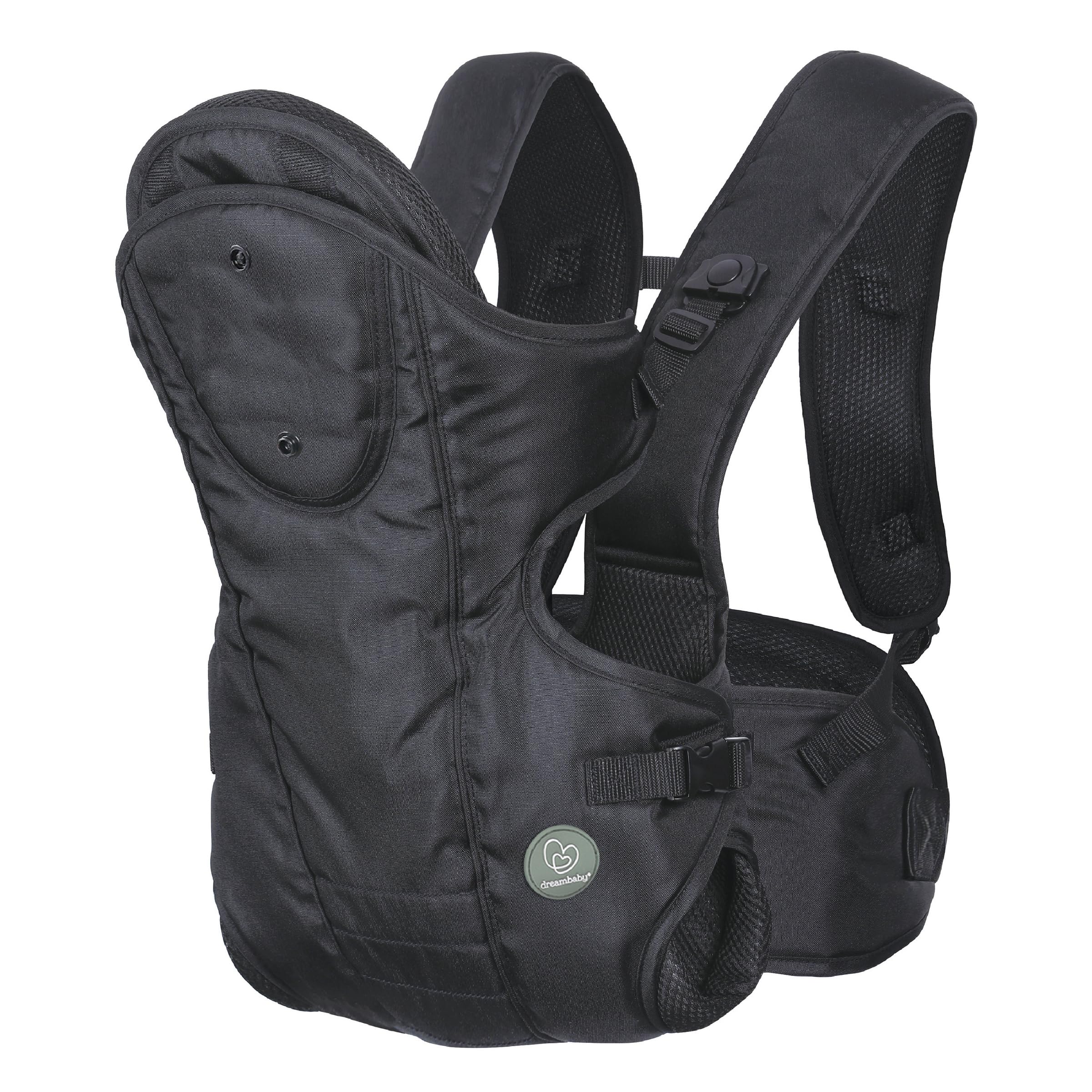 Dreambaby Manhattan Adjustable 3 in 1 Position Baby Carrier - IHDI Approved Hip Healthy - Newborns & Toddlers up to 15kg - Fits for Most Adult Sizes - Black - Model G296