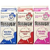 Cotton Candy Floss Sugar-Blue Raspberry, Pink Vanilla &amp; Cherry- 3.25 lbs. (3 pack)