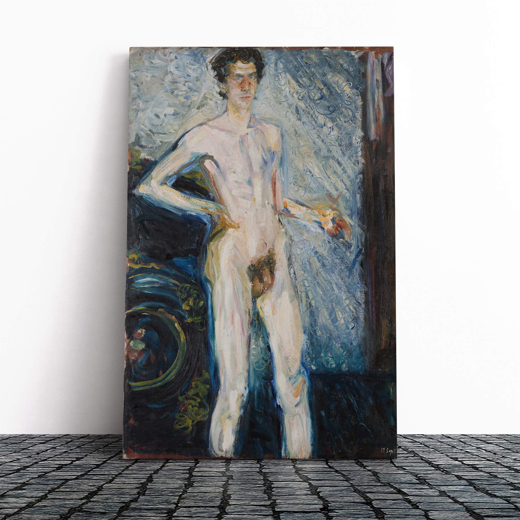 Richard Gerstl Self Portrait Canvas Print | Gallery Wrapped 30mm Frame Wall Art | 20x14 inches | Ready to Hang | Modern People Picture | Living Room Bedroom Lounge Office