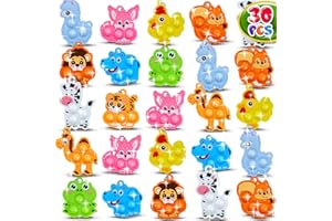 BICMAN 30pcs Animal Mini Pop Keychain, Party Favors, Treasure Box Toys for Classroom, Goodie Bag Stuffers for Kids, Prize Box Toys for Kids Classroom, Pop its Fidget Toys Bulk, Pinata Fillers, Carnival Prize