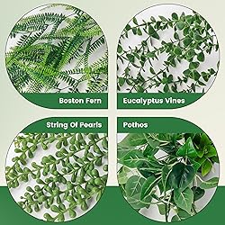 Der Rose 4Pcs Fake Plants Hanging Artificial Ivy