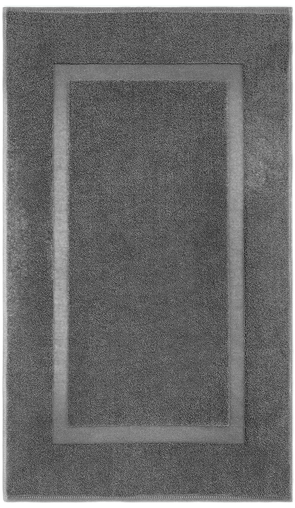 Photo 1 of KAHAF COLLECTION Bath Mat Floor Towel Set - Absorbent Cotton Hotel Spa Shower/Bathtub Mats [Not a Bathroom Rug] (Grey, Pack of 1)