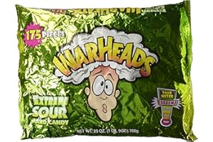 Warheads Extreme Sour Hard Candy 175 Pieces Assorted Flavors - 25 oz bag