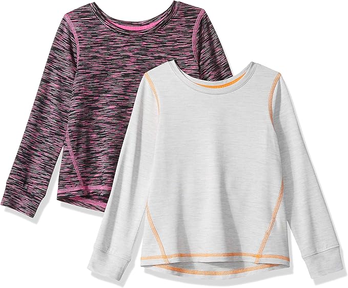 Amazon Essentials girls 2-Pack Long-Sleeve Active Tee T-Shirt: Amazon.ae