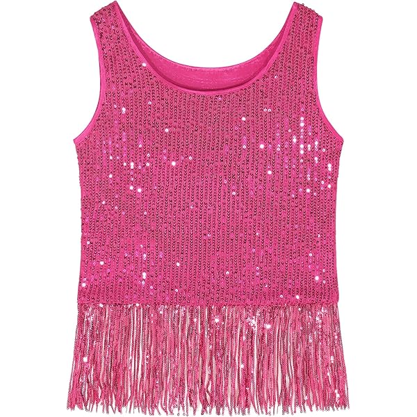 Gajessグリッタータンクトップ Sequin Tank Top for Women Sleeveless Casual Sparkly Tops Crewneck