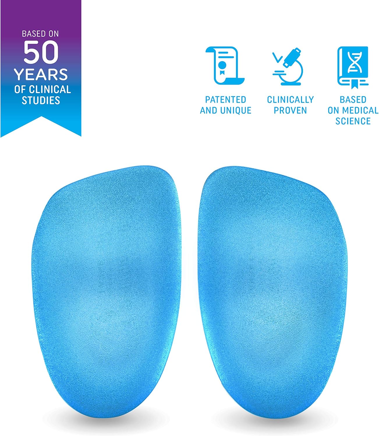 Heel That Pain Plantar Fasciitis Insoles | Heel Seats Foot Orthotic Inserts, Heel Cups for Heel Pain and Heel Spurs | Patented, Clinically Proven, 100% Guaranteed | Hybrid, Medium (W 6.5-10, M 5-8): Health & Personal Care