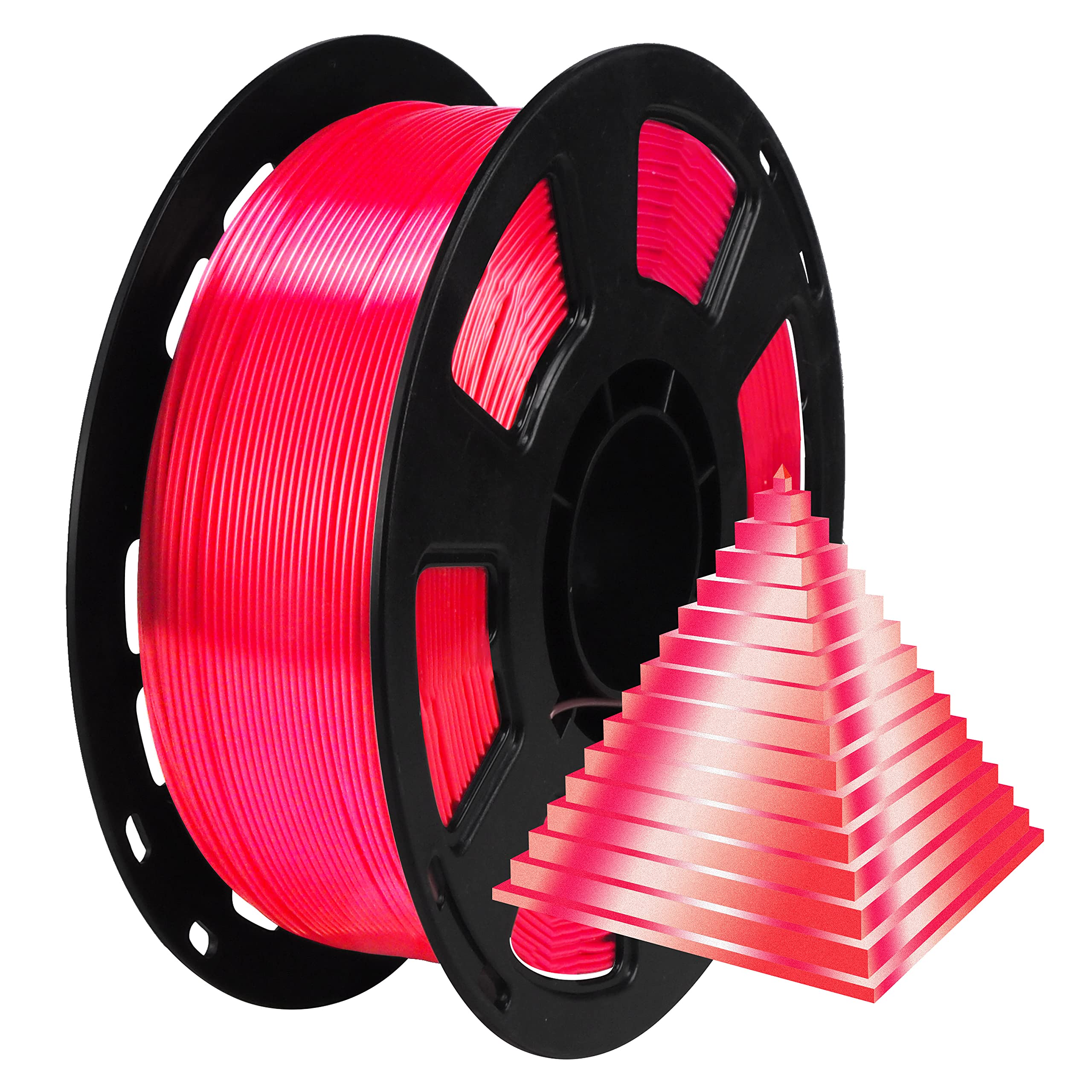 Silk Ruby Shiny Red PLA Filament, 1kg 2.2lbs 1.75mm