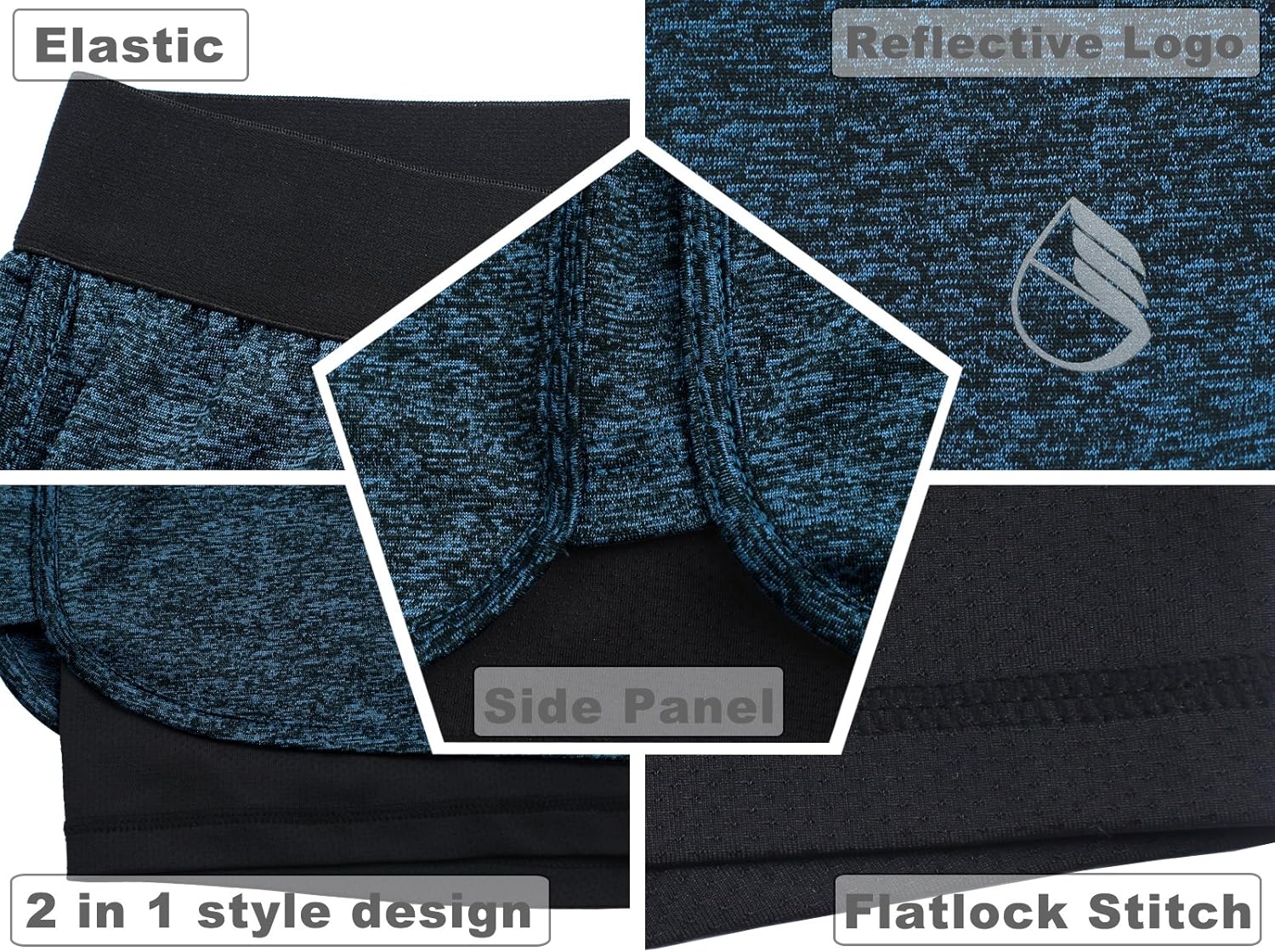 icyzone Running Yoga Shorts for Women - Activewear Workout Exercise Athletic Jogging Shorts 2-in-1: Clothing