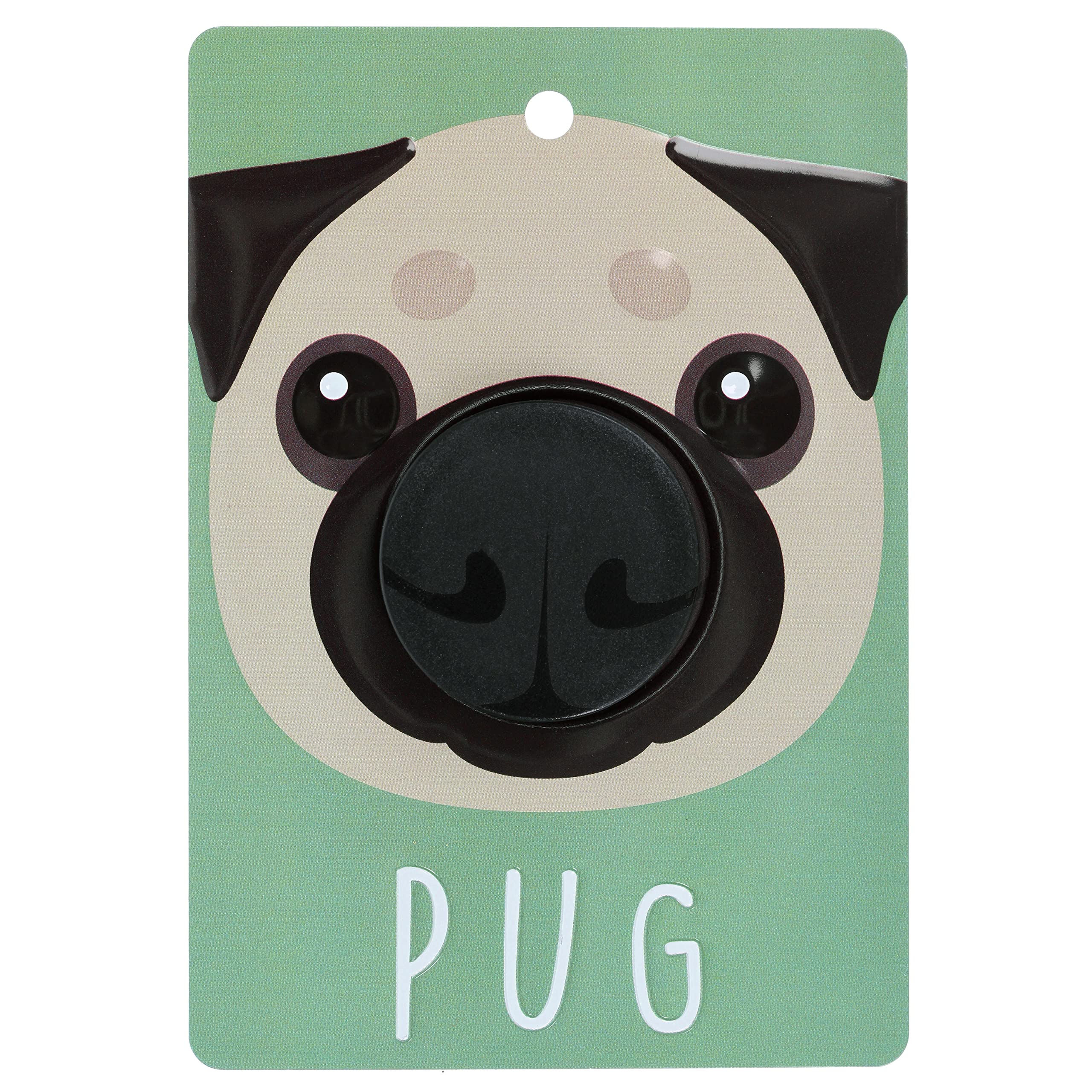 Pooch Pals Pug Fawn Dog Lead Holder Wall Mounted Plaque Pop-Out Hook Hanger