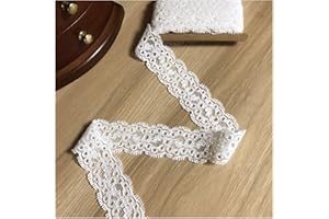 YACHIROBI 1.1 inch lace Trim, 10 Yards Long White Ribbon, Vintange Floral lace for Custume Sewing, Handcrafts, Gift Wrapping, Home Decor (10 Yards 8209White)