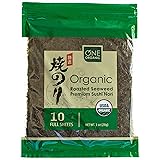 ONE ORGANIC Sushi Nori Premium Roasted Organic Seaweed (10 Full Sheets)
