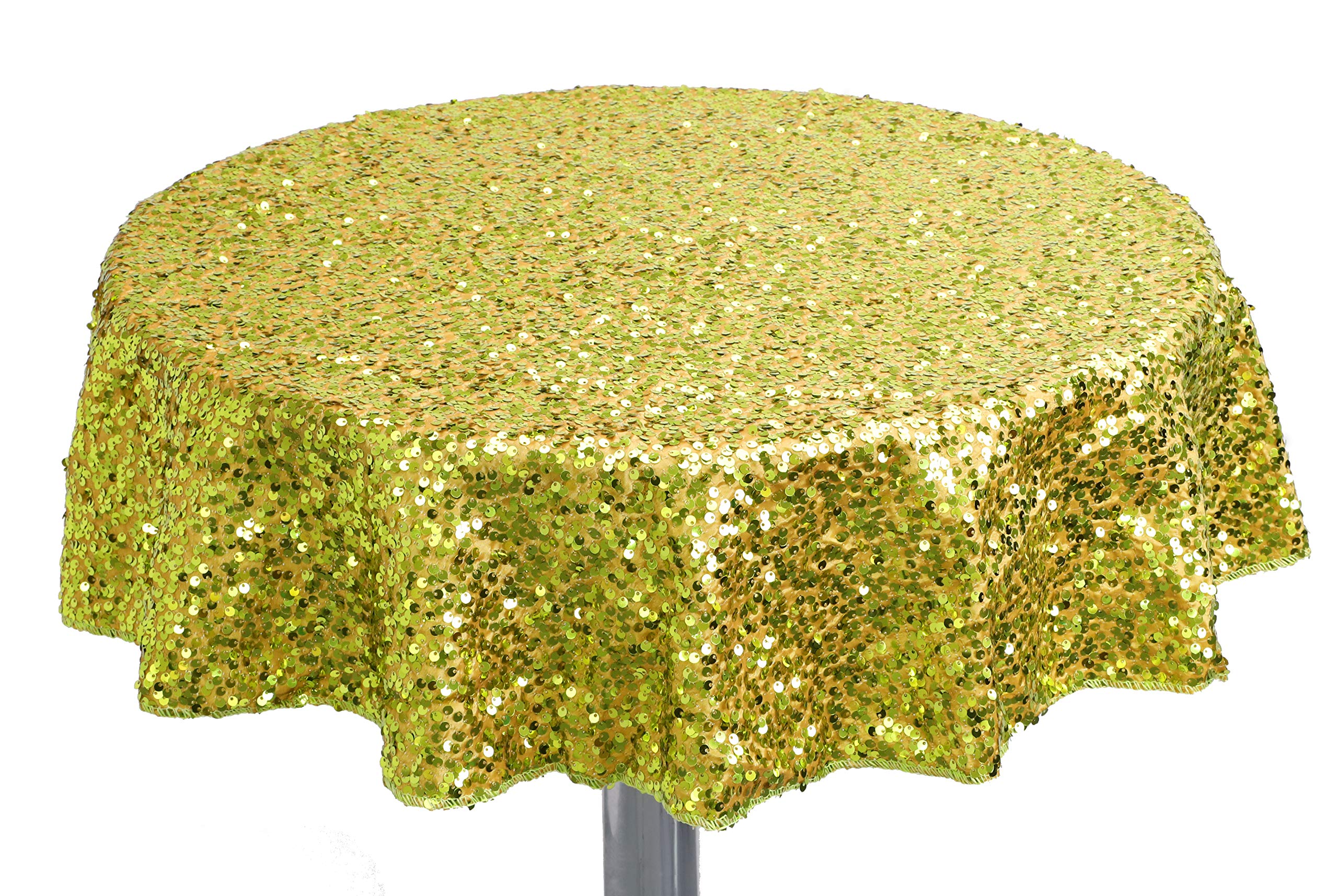 Christmas Concepts® Sequin Round Table Cloth - 36 Inches - Wedding/Party Decoration - Luxury Wedding Decoration (Lime Green)