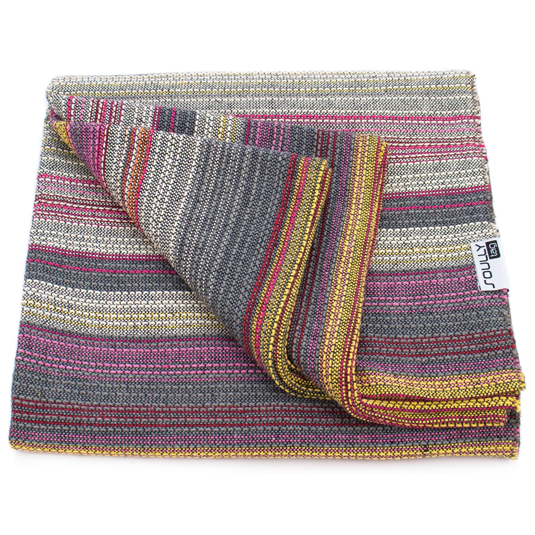 100% Cotton Throw Blanket Over Sofa Cover - Multipurpose Beach Yoga Travel Camping Picnic Mat - Multicolored Sofa Chair Pet Cover - Multifuncional Indoor and Outdoor Hardwearing (Rio) (Grey)