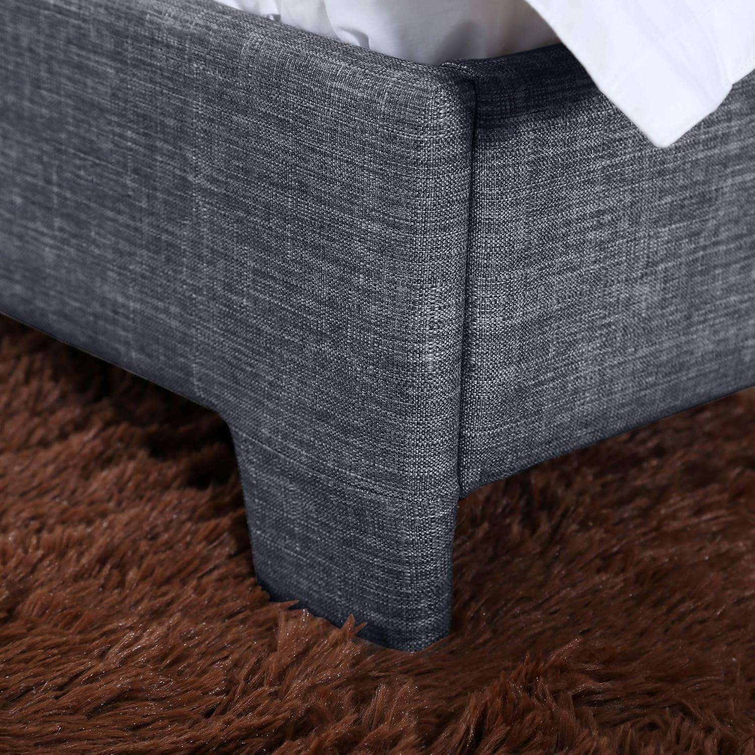 Vida Designs Victoria Bed, Bed Frame Upholstered Fabric Headboard Bedroom Furniture (Double (4 Foot 6) - Image 5