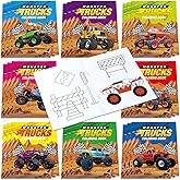 Honoson 24 Pcs Kids Coloring Books Animals Truck Coloring Books Bulk Jungle Party Favors Mini DIY Art Drawing Pages for Birthday Valentines Gifts Classroom Jungle Party Supplies(Truck Style)