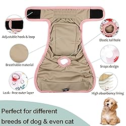 Grecle Washable Female Dog Diapers (3 Pack) - No