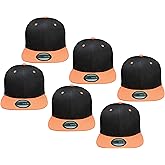 Gelante Plain Blank Flat Brim Adjustable Snapback Baseball Caps LOT 6 Pack