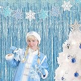Blue Foil Fringe Curtain 2 Pcs 1x2.5m Party Backdrop view 7
