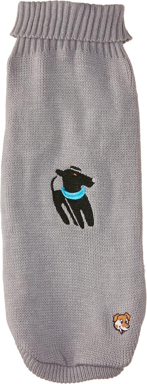 Doggy Things Applique Dog Jumper, Grey, XXSmall