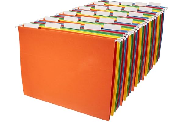 Amazon Basics Hanging Organizer File Folder, Letter Size, Assorted Colors - Pack of 25