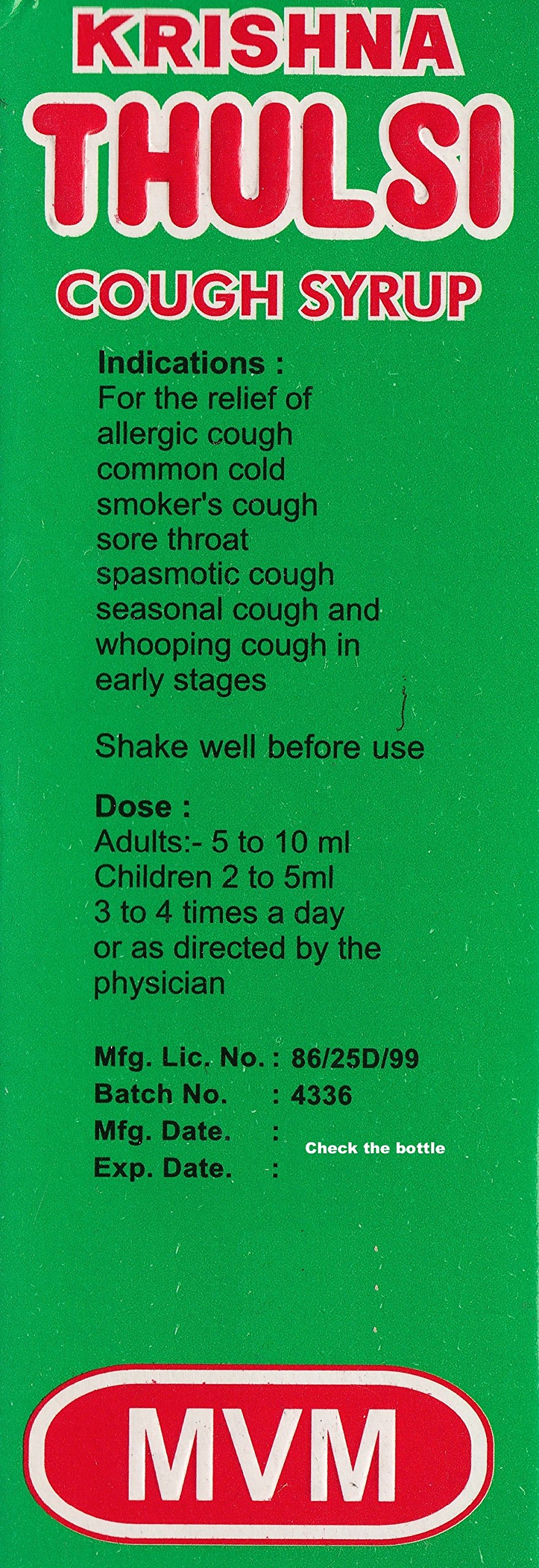 Krishna Tulsi Ayurvedic Caugh Syrups for All ages Taste Like Real Honey