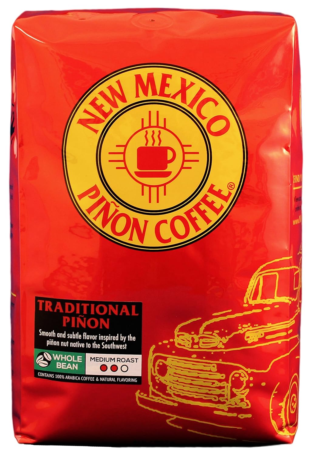 New Mexico Piñon Coffee Naturally Flavored Coffee (Traditional Piñon Whole Bean, 2 pound)