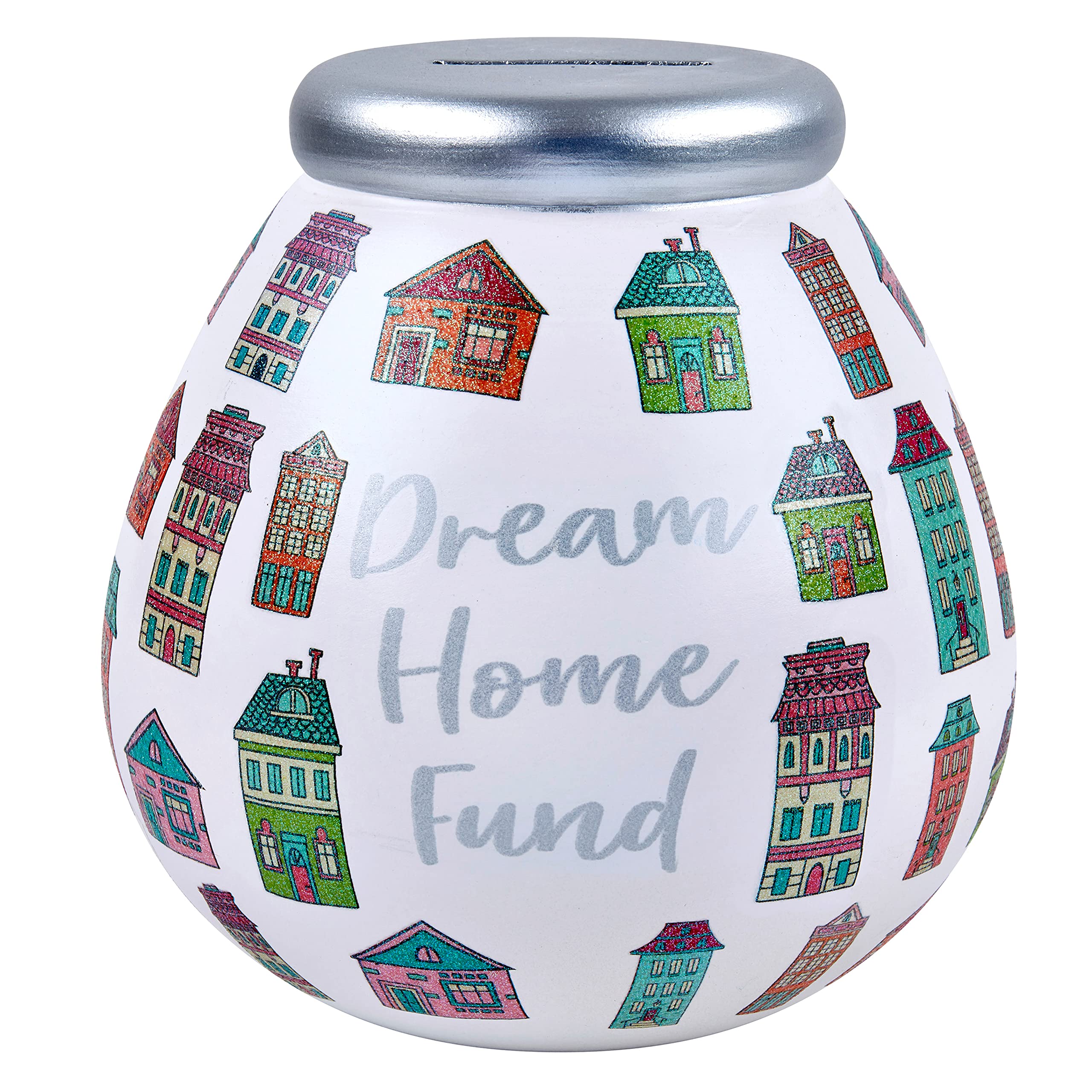 Pot of Dreams Multicolor Hand Painted Dream Home Fund Save & Smash Handcrafted Ceramic Money Box Eco Freindly & Recyclable Piggy Bank Travel Gift and Saving for Home Funds & Decor