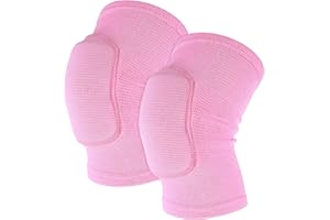 Sibba Kids Knee Pad, Breathable Elastic Knee Brace, Anti-Slip Padded Sponge Knee Protector for Volleyball Dance Running Skating Basketball Football Sports(Pink)