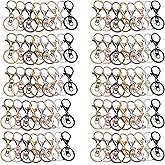 MTOMDY 80pcs Metal Lobster Claw Clasps Keychain Clip,Swivel Snap Hooks with Key Chain Rings Keychain Making kit for DIY Craft Jewelry Making,Christmas Decoration, Gifts(8 Colors)