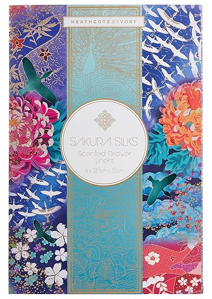 Heathcote Ivory Sakura Silks Scented Drawer Liners Amazon Co Uk