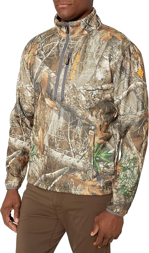 Nomad mens Slaysman Camo 1/4 Zip Pullover With Scent Suppression