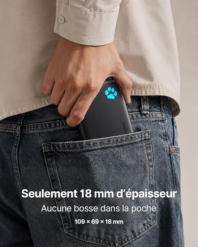 45W Batterie Externe, 10000mAh Power Bank avec USB C Câbles Intégrés