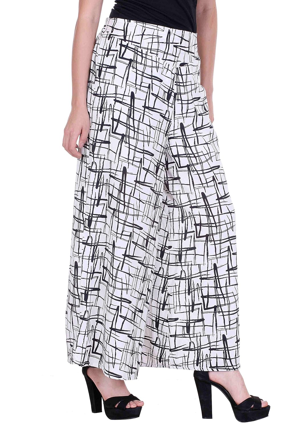 deewa lined white printed palazzo