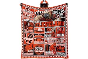 KETBLNB Football Stuff for Cleveland, Football Fans Gifts for Cleveland, Blankets and Throws 60"x50", All Season Bedding Comforter
