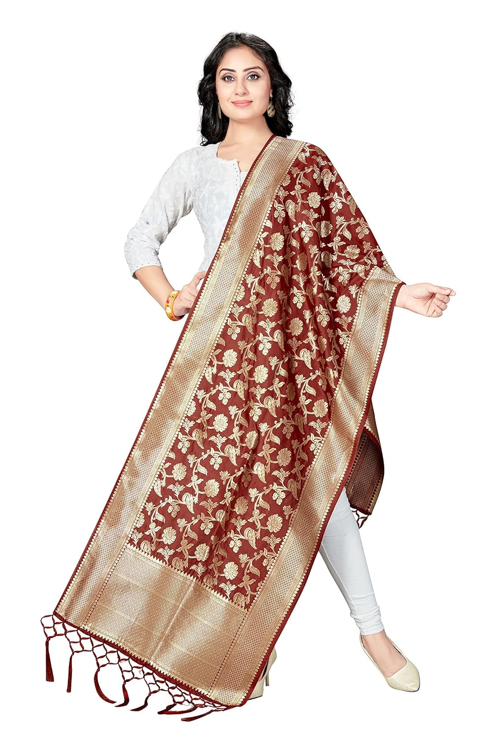 rani saahiba women's art silk dupatta