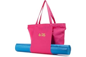 YOGI GRIPS Yoga Bag for Yoga Mat and Towel. Easily Carry Your Yoga Mat, Blocks and all Your Stuff. Canvas Bag, Washable, Cute!