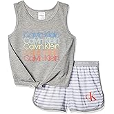 Calvin Klein Kids Girls' Short Sleeve Top and Shorts Pajama 2-piece Set