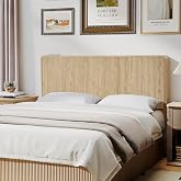 Henstatech Wood Headboard King Size with 2 Outlets and USB &amp; Type C Port | Wooden King Headboard Only Simple Setup Modern Farmhouse Headboards Walnut Wall Mounted Headboard for Bedroom (Natural)