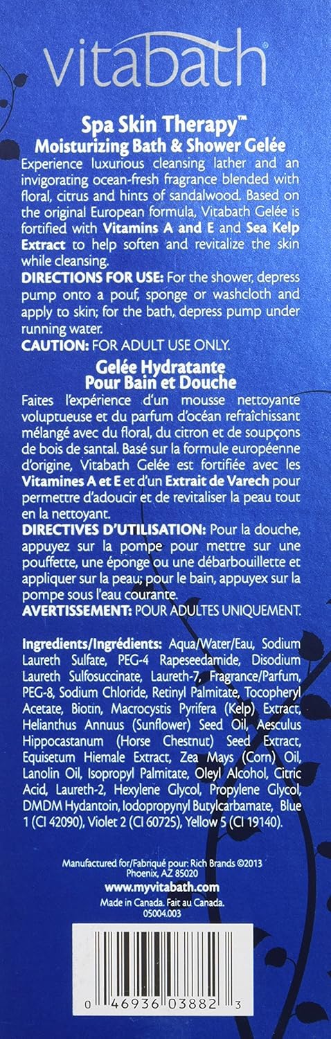 Vitabath Spa Skin Therapy Moisturizing Bath & Shower Gelee 32oz : Bath And Shower Gels : Beauty