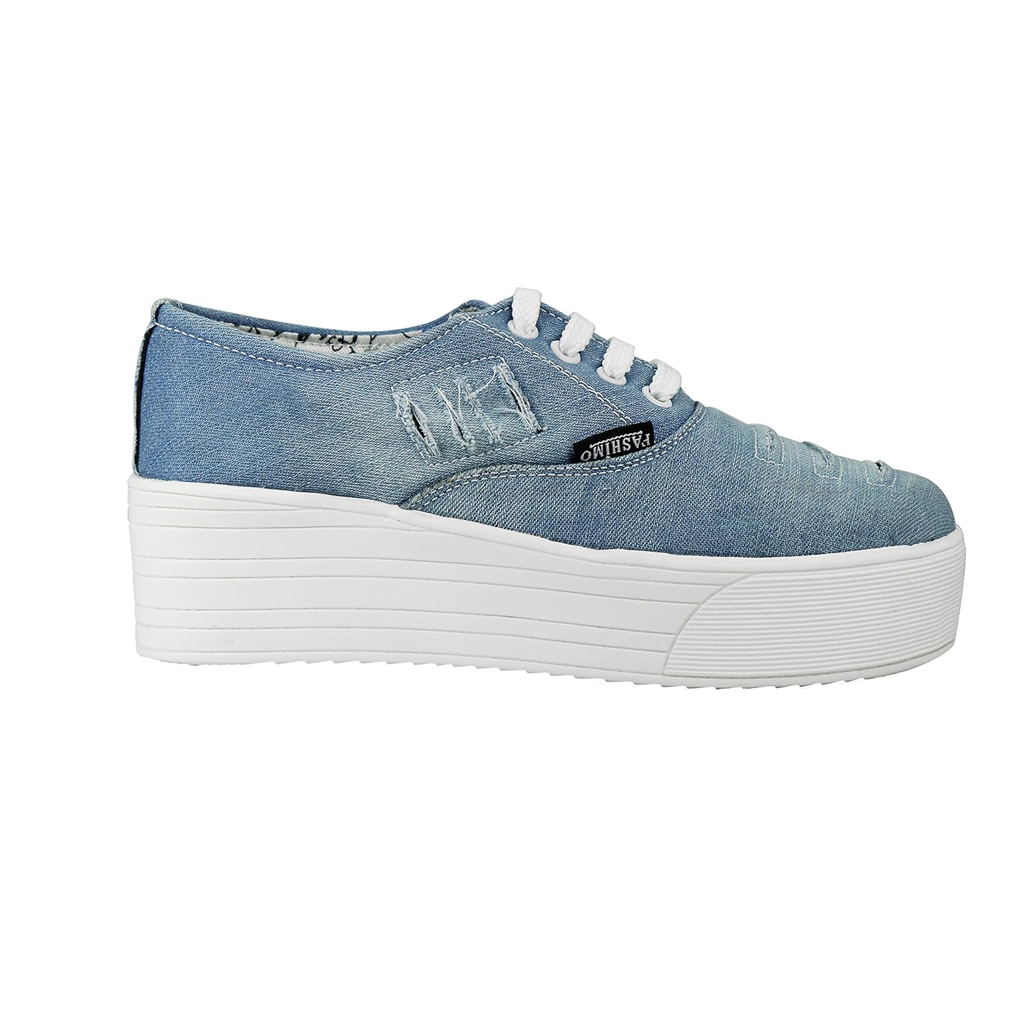 fashimo women blue denim casual shoes