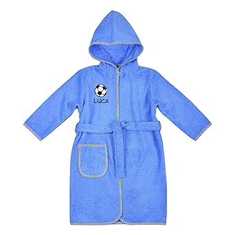 Wolimbo Kinder und Baby Bademantel mit Namen und Motiv Bestickt 0-3 Jahre