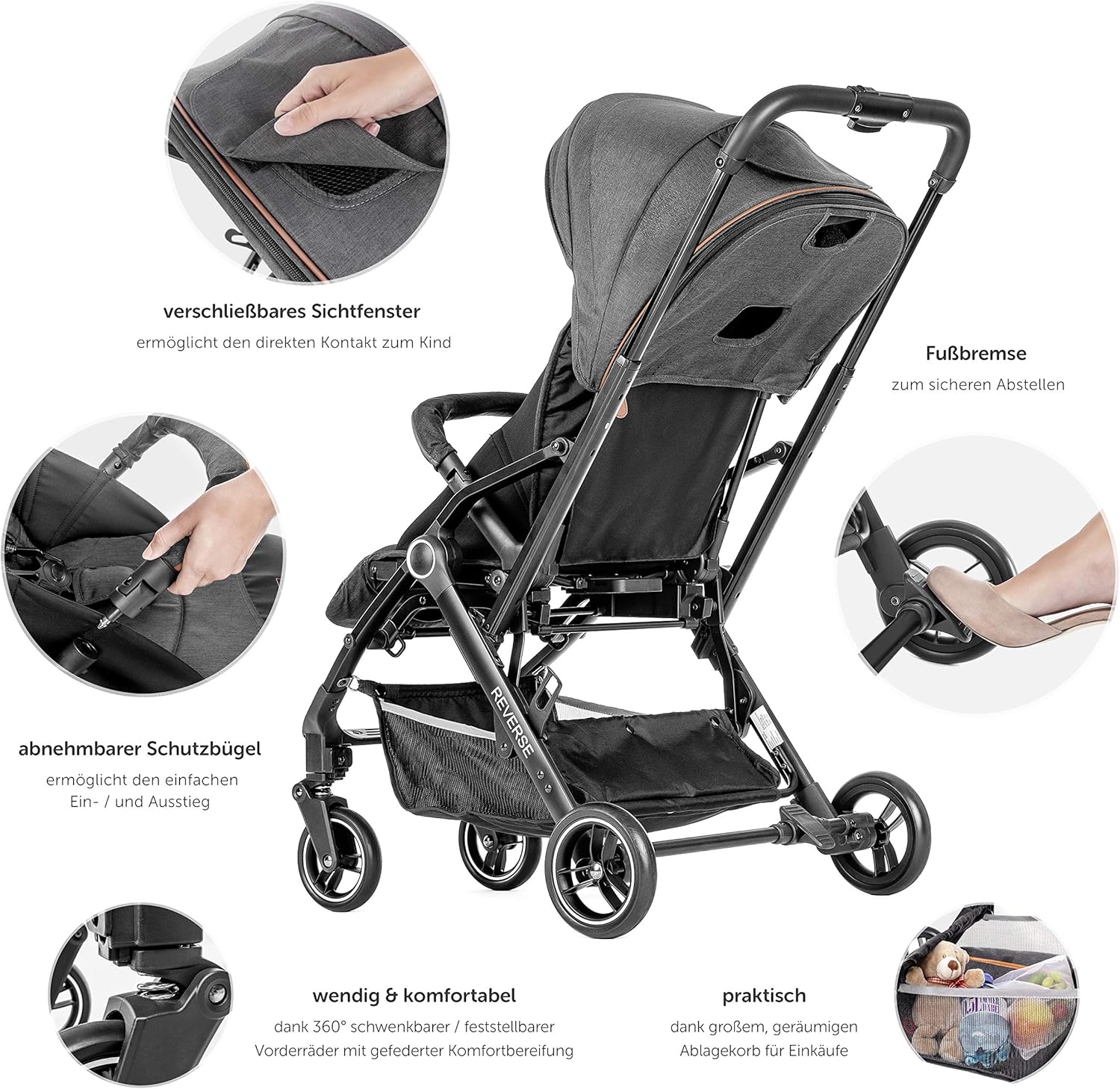 poussette canne reverse