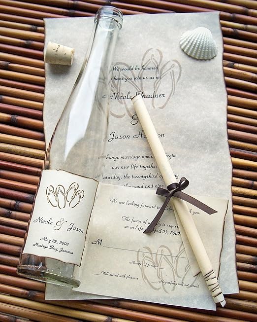 Message in A Bottle Premiere Tall Glass Wedding Invitation