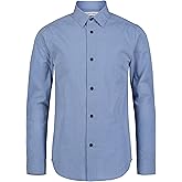 Calvin Klein Boys Long Sleeve Patterned Dress Shirt, Button-Down Style with Cuffs & Shirttail Hem