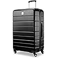 Skyway Epic 2.0 Hardside Lightweight and Durable ABS Shell Luggage, Spacious with Dual Spinning Wheels, Comfort Grip, Men and Women, 24-inch Medium Check-In, Black
